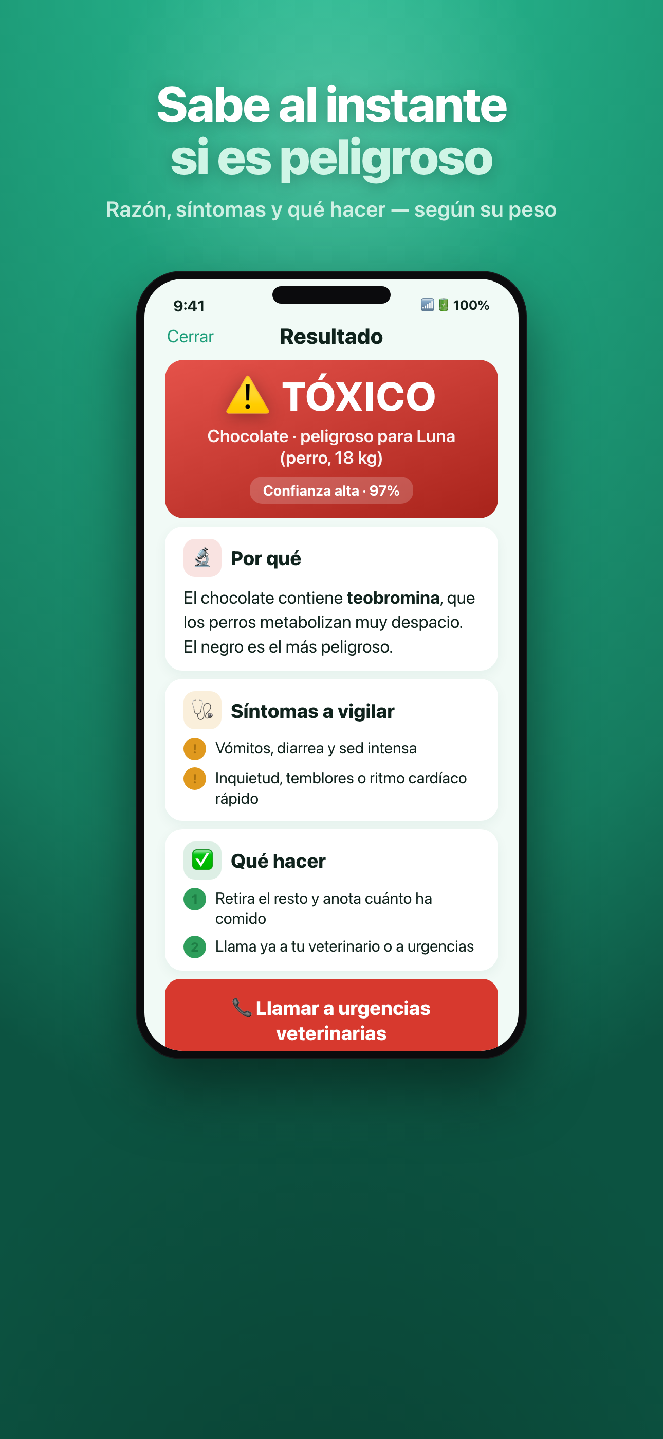 Veredicto de seguridad de Mascotia con síntomas y qué hacer